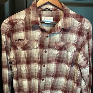 Texas A&M Aggies Columbia Flannel M Gray Maroon So soft! Fall Game-day